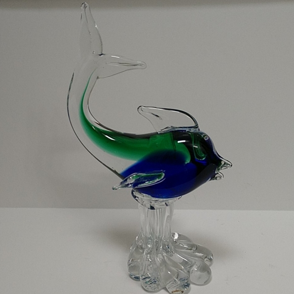 Murano Art Other - Murano Art Dolphin Fish on Wave Glass Figurine